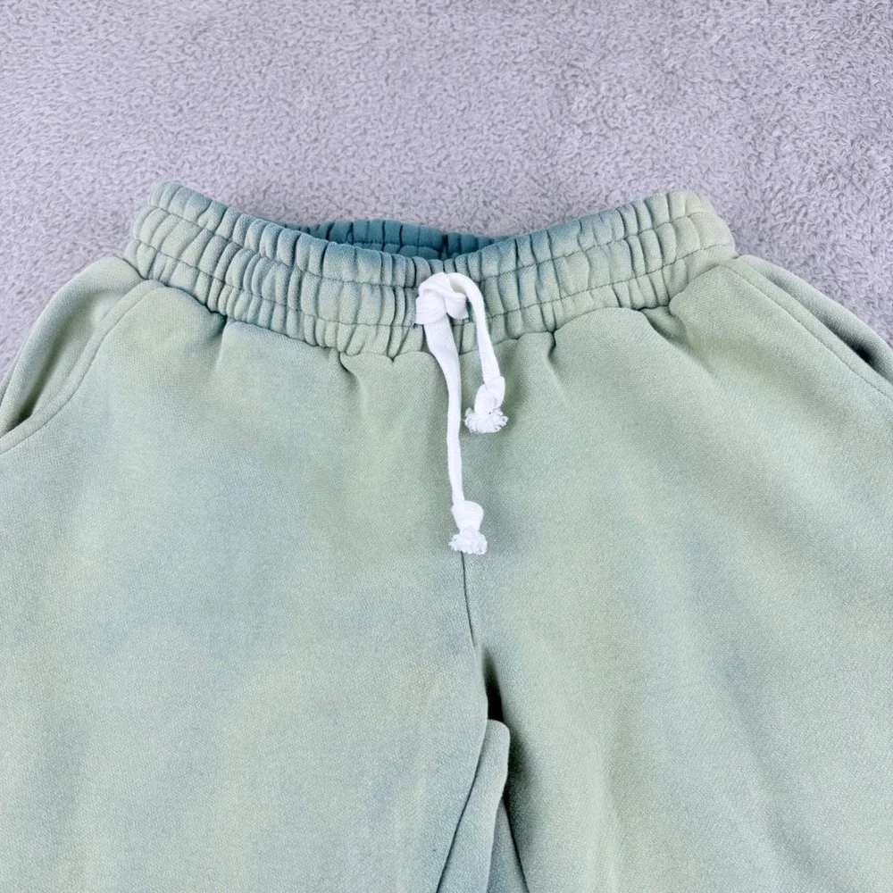 KatieJ NYC Emma Oversized Washed Sweatpants TWEEN XL Green Blue Ombre Dip Dye
